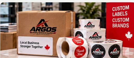 Illustrative Argos labels and packaging stickers